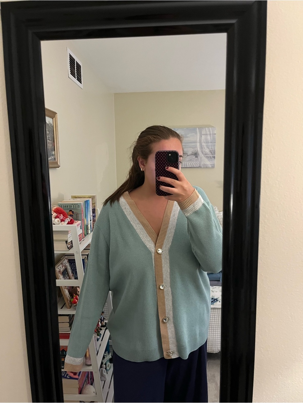 D&Co Light Sage V-Neck Cardigan